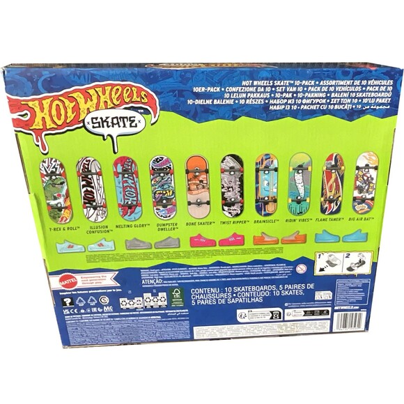 Hot Wheels Skate 10-Pack + Donut Skatepark Playset - Finger Boards - HTP59 HGT92 - Picture 4 of 11